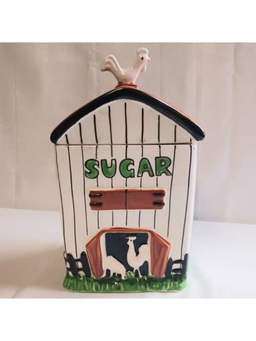 Vintage 1950s 1960s Ceramic Yona Originals Sugar Canister Barnyard Rooster MIJ